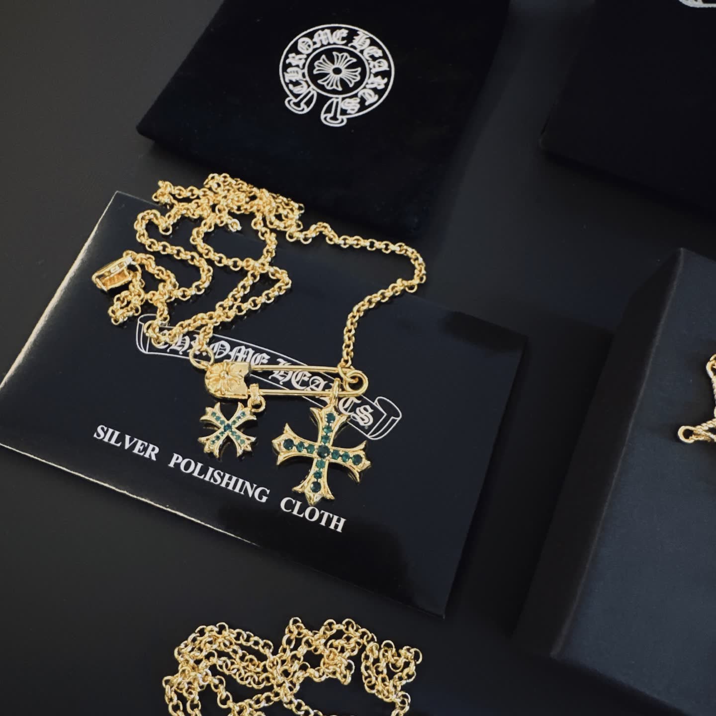 Chrome Hearts Gold Cross Pendant Necklace